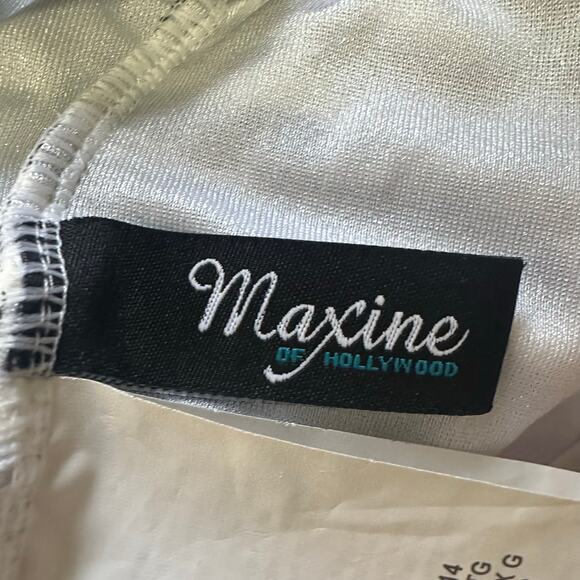 Maxine of Hollywood Safari Zebra Side Shirred One Piece Swimsuit sz 14 NWT $79 - Picture 6 of 11